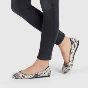Rothys Retired Ash Grey Camo Round Toe Ballet Flats